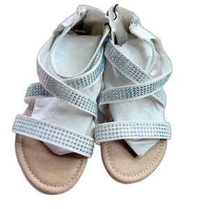 Kohl’s Memory foam gladiator girls white sandals size 2.